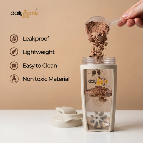 Daily Monk Protein Shaker | 600ml - Leak-proof